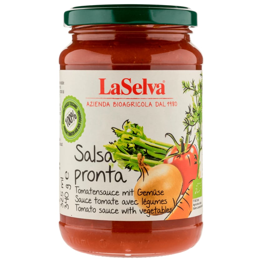 LaSelva Salsa Bio Pronta Tomatensauce mit Gemüse vegan 340g